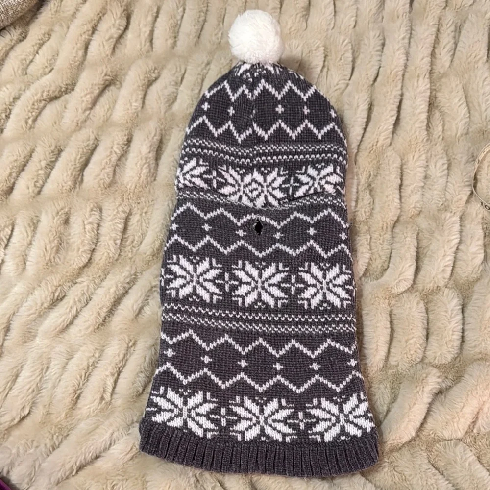 Bee & Willow Grey/white pet dog sweater XS/S